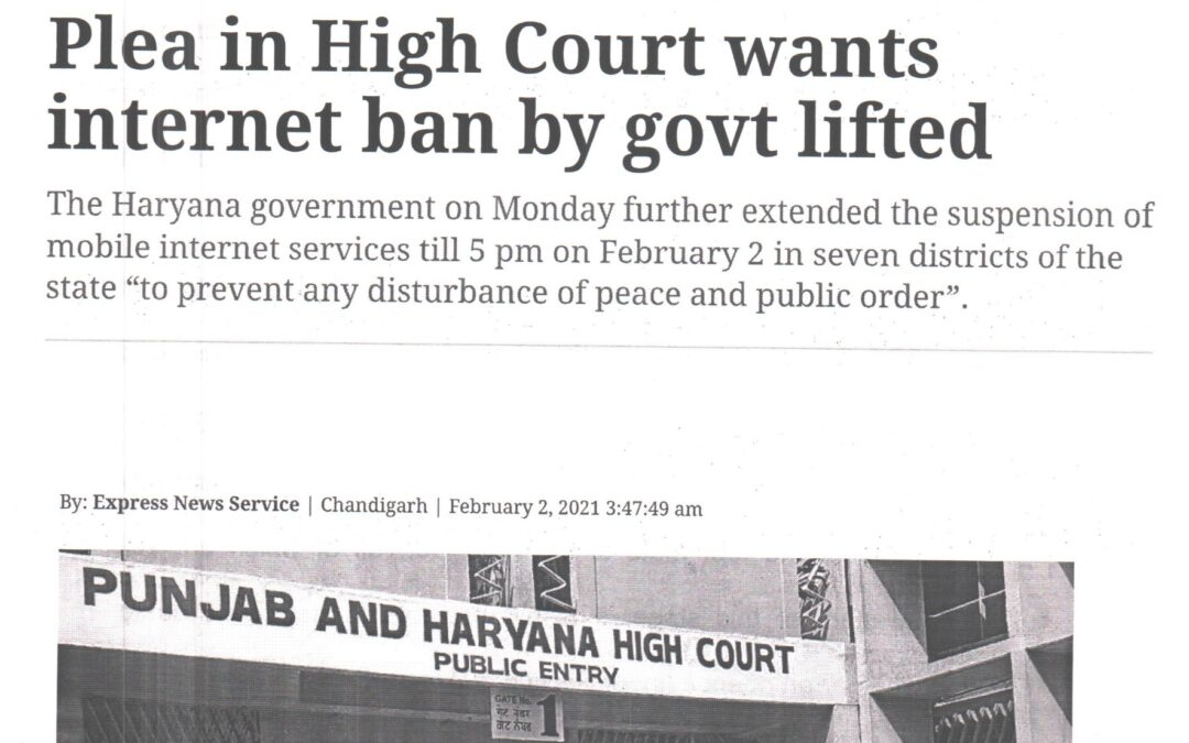 Plea in High Court wants internet ban by govt lifted